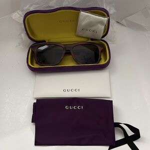 New Authentic Gucci Havana Sunglasses Unisex